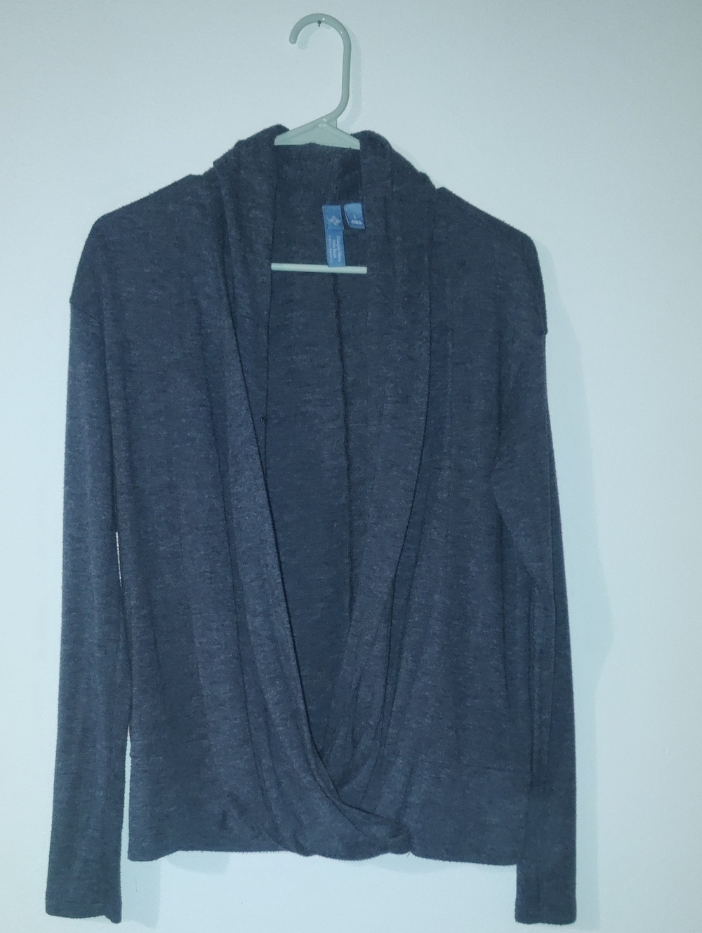Simply Vera Vera Wang Dark Gray Open-Front Cardigan